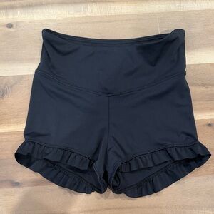 Kids Black Ruffle Shorts